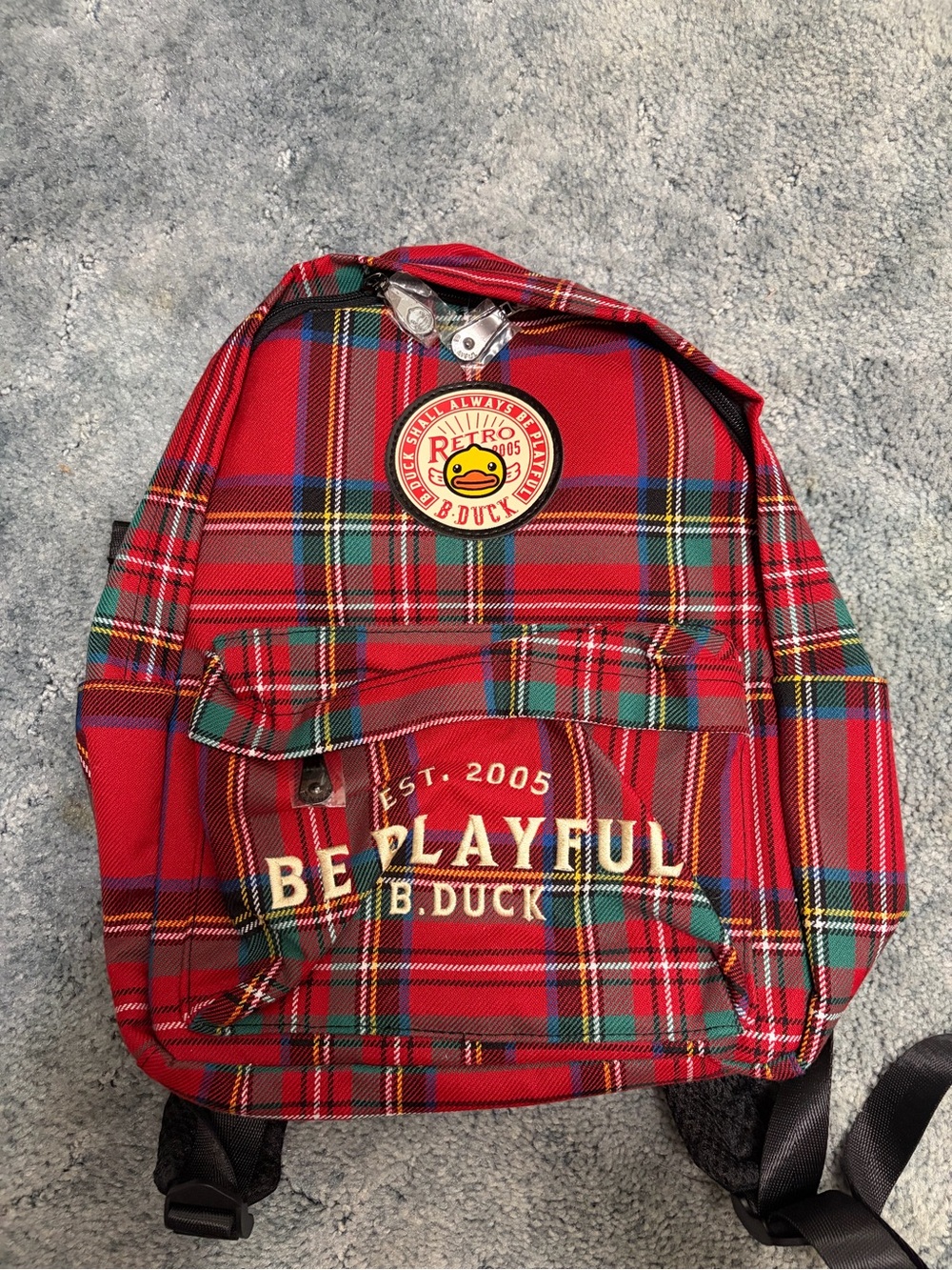 Red Plaid Backpack